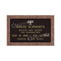 Single Bronze Plaque 24L x 14W - Base 28L x 18W - Design# S2019