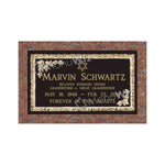 Single Bronze Plaque 24L x 14W - Base 28L x 18W - Design# S2020