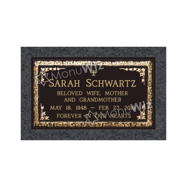 Single Bronze Plaque 24L x 14W - Base 28L x 18W - Design# S2026