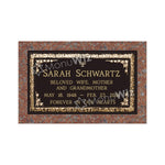 Single Bronze Plaque 24L x 14W - Base 28L x 18W - Design# S2026