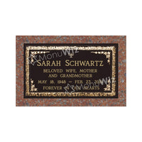 Single Bronze Plaque 24L x 14W - Base 28L x 18W - Design# S2026