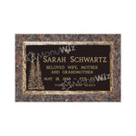 Single Bronze Plaque 24L x 14W - Base 28L x 18W - Design# S2036
