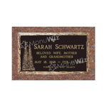 Single Bronze Plaque 24L x 14W - Base 28L x 18W - Design# S2036