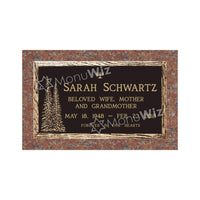 Single Bronze Plaque 24L x 14W - Base 28L x 18W - Design# S2036