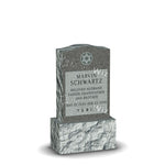 Single Headstone - Gray - Polished Front - Serpentine Top - 24W x 14D x 42H