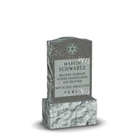Single Headstone - Gray - Polished Front - Serpentine Top - 24W x 14D x 42H