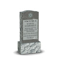 Single Headstone - Gray - Polished Front - Serpentine Top - 24W x 14D x 48H