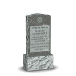 Single Headstone - Gray - Polished Front - Serpentine Top - 24W x 14D x 48H