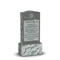 Single Headstone - Gray - Polished Front - Serpentine Top - 24W x 14D x 48H
