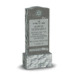 Single Jewish Headstone - Gray - Polished Front - Serpentine Top - 24W x 12D x 54H