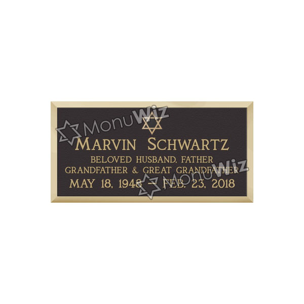 Single Bronze Plaque 24L x 12W - Design# S2001