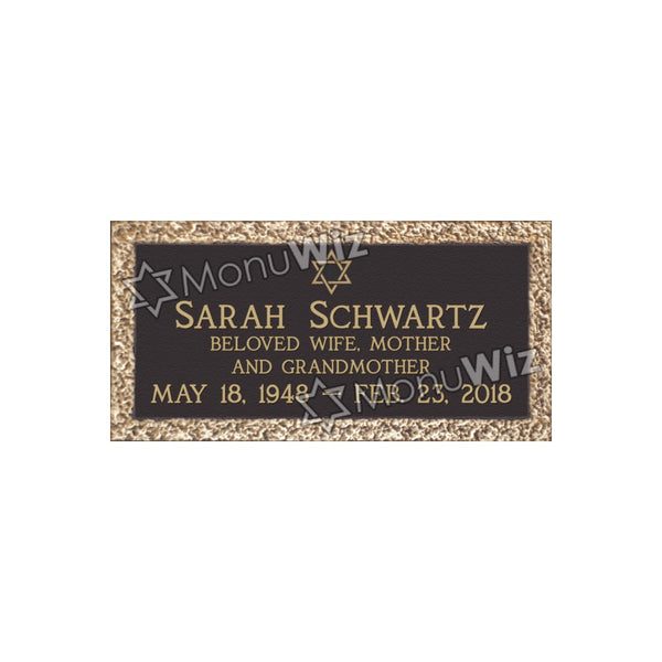 Single Bronze Plaque 24L x 12W - Design# S2002