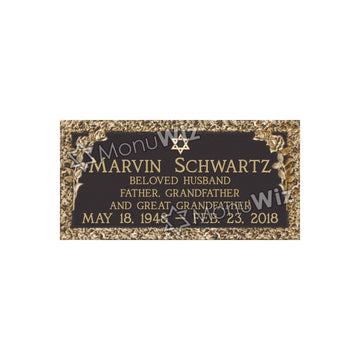 Single Bronze Plaque 24L x 12W - Design# S2003
