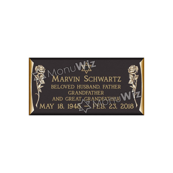Single Bronze Plaque 24L x 12W - Design# S2006