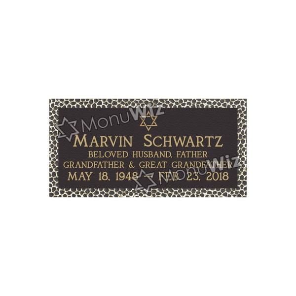 Single Bronze Plaque 24L x 12W - Design# S2007