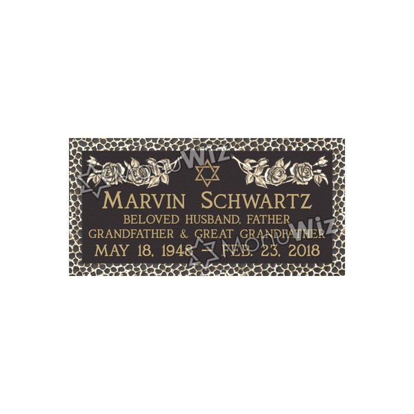 Single Bronze Plaque 24L x 12W - Design# S2008