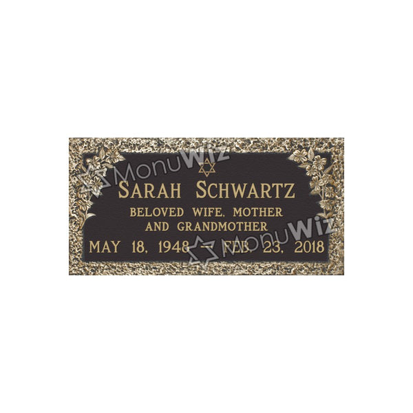 Single Bronze Plaque 24L x 12W - Design# S2010