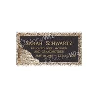 Single Bronze Plaque 24L x 12W - Design# S2011