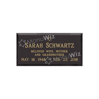 Single Bronze Plaque 24L x 12W - Design# S2013