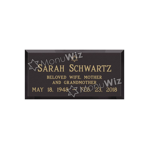 Single Bronze Plaque 24L x 12W - Design# S2013