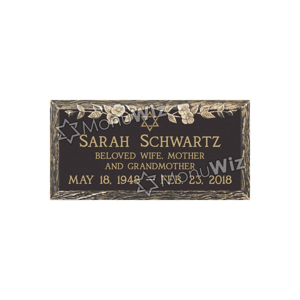 Single Bronze Plaque 24L x 12W - Design# S2015