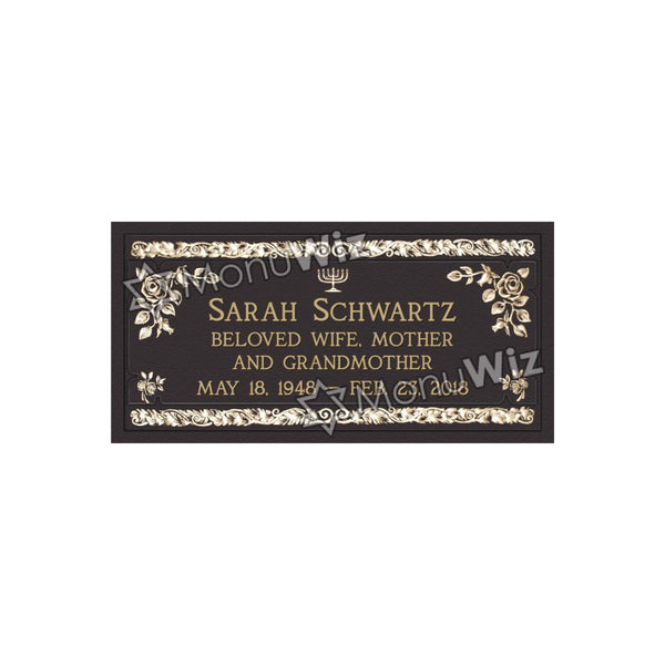Single Bronze Plaque 24L x 12W - Design# S2017