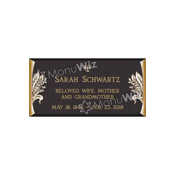 Single Bronze Plaque 24L x 12W - Design# S2018
