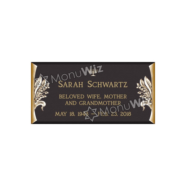 Single Bronze Plaque 24L x 12W - Design# S2018