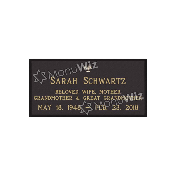 Single Bronze Plaque 24L x 12W - Design# S2019