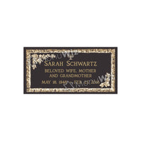 Single Bronze Plaque 24L x 12W - Design# S2020