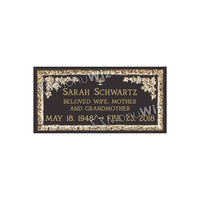 Single Bronze Plaque 24L x 12W - Design# S2021