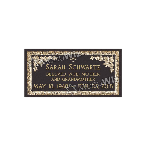 Single Bronze Plaque 24L x 12W - Design# S2021