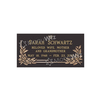 Single Bronze Plaque 24L x 12W - Design# S2022
