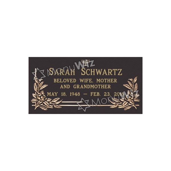 Single Bronze Plaque 24L x 12W - Design# S2022