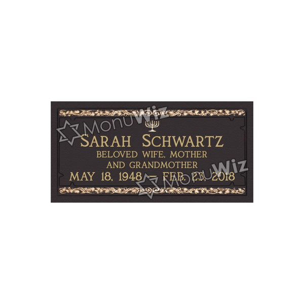 Single Bronze Plaque 24L x 12W - Design# S2023