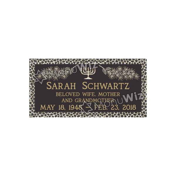 Single Bronze Plaque 24L x 12W - Design# S2024
